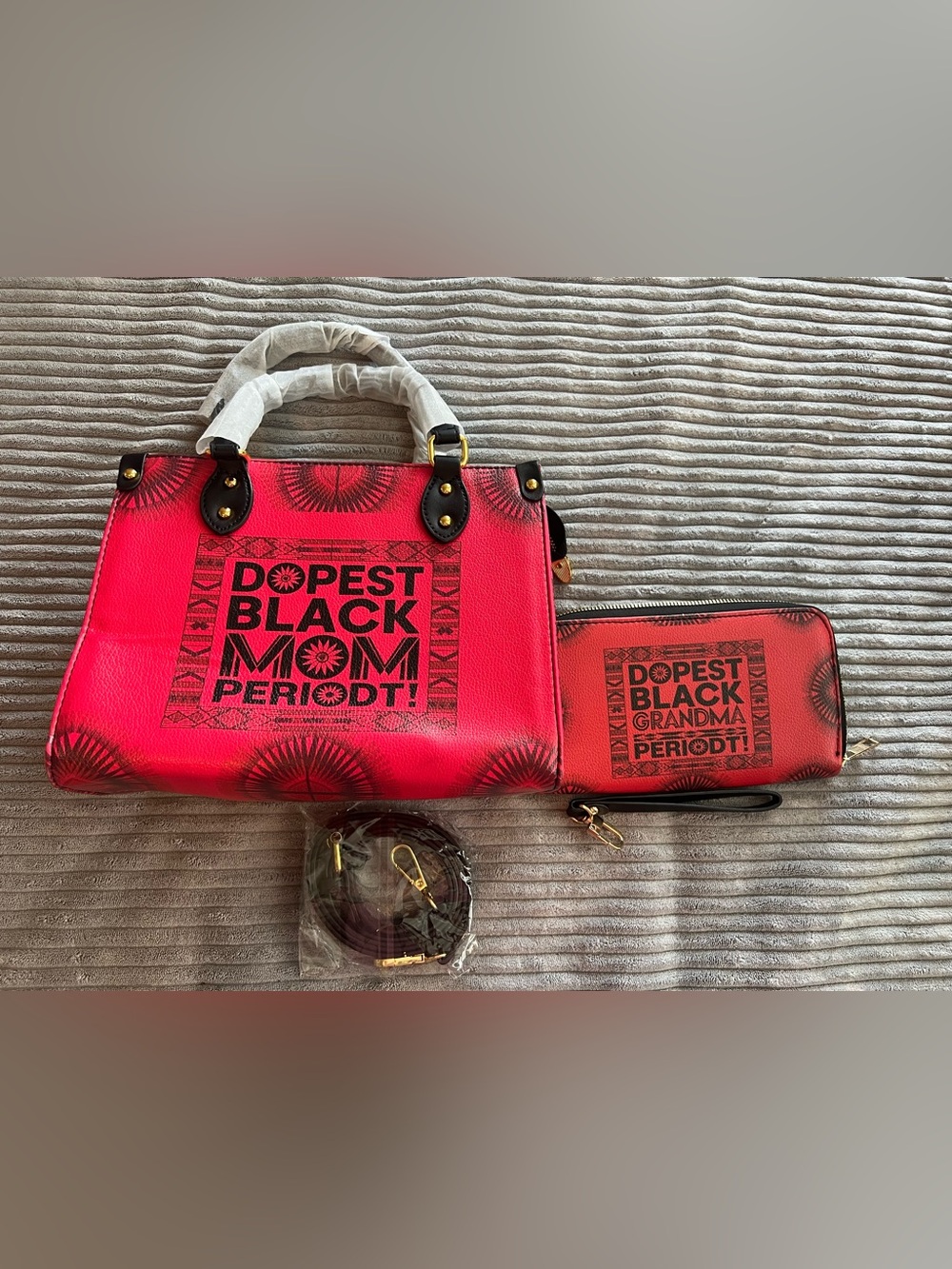 DopeSt Black Mom Periodt! Red Statement Tote Bag
